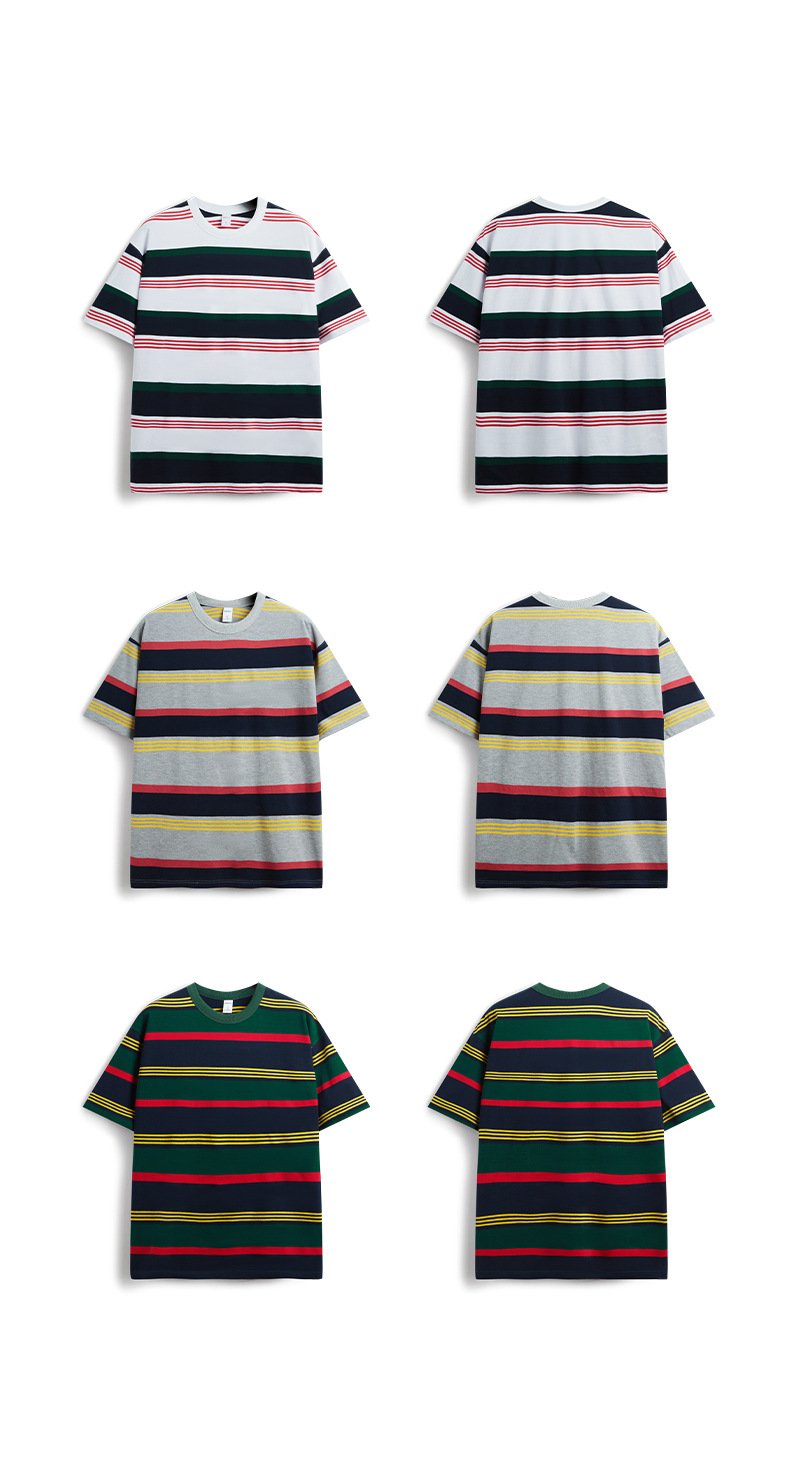 Loose Striped Contrast T-shirt