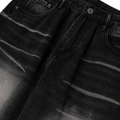 Washed Black Loose Jeans