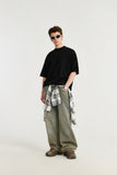 High-neck Respecting Solid Loose T-shirt