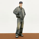 Dyed Distressed Padded Jacket