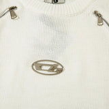 Spliced Round-neck Zipper Sweater
