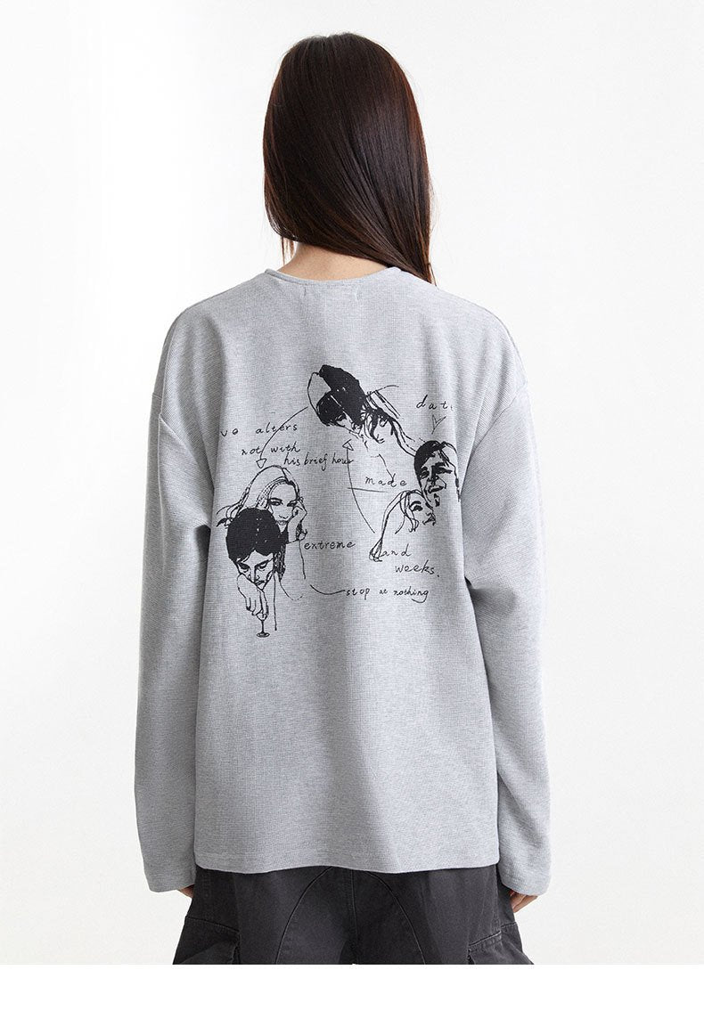 Fall Embroidered Henley T-shirt
