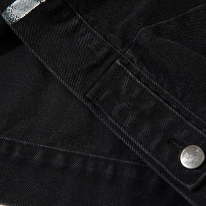 Vintage Washed Black Denim Jacket