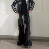 Multi-Pocket Leather Cargo Pants