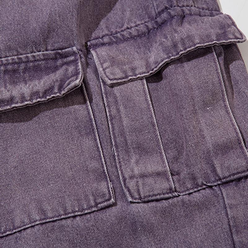 Purple Multi-pocket Denim Jeans