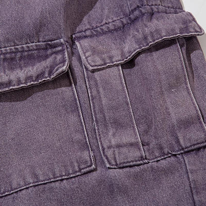Purple Multi-pocket Denim Jeans