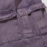 Purple Multi-pocket Denim Jeans