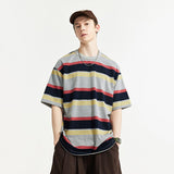 Loose Striped Contrast T-shirt
