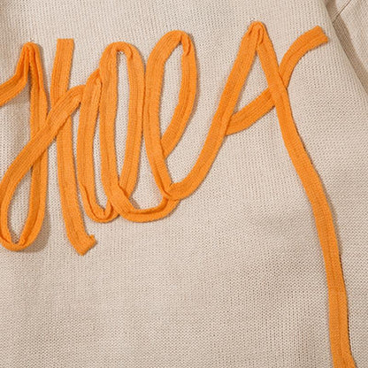 Loose Letter Embroidery Sweater