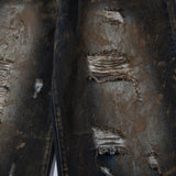 Waxed Distressed Denim Jeans