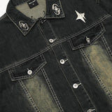 Vintage Washed Lapel Denim Jacket