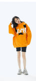 Unusual Cat Graphic Print Hoodie