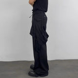 Irregular Structure Black Cargo Pants