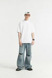 High-neck Respecting Solid Loose T-shirt