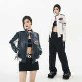 PU Faux Leather Varsity Jacket