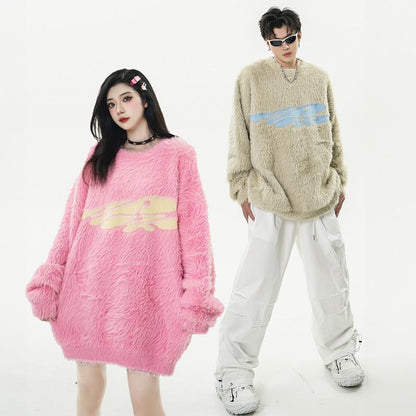 Y2k Fuzzy Knitted Sweater
