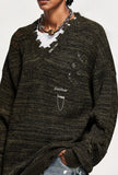 Loose Ripped Knitted Sweater