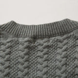 Solid Color V-Neck Knitted Sweater