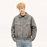 Y2k Loose Stitching Leather Jacket