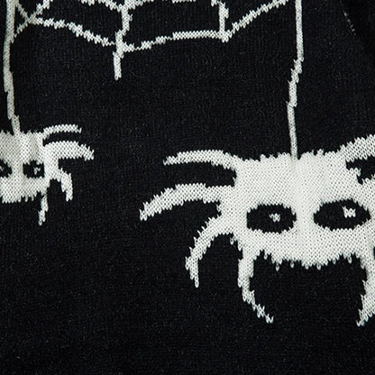 Spider Embroidery Oversized Sweater