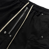 Black Drawstring Zip-up Women's Jorts