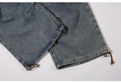 Multi-Pockets Retro Loose Pants