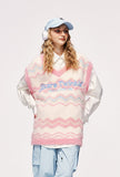 Y2k Fuzzy Star Twinkle Knitted Vest