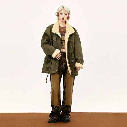 Loose Retro Lambs Wool Coat