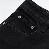 Black Solid Straight Jeans