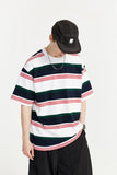 Loose Striped Contrast T-shirt