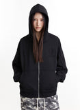 Blank Solid Zip-Up Hoodie