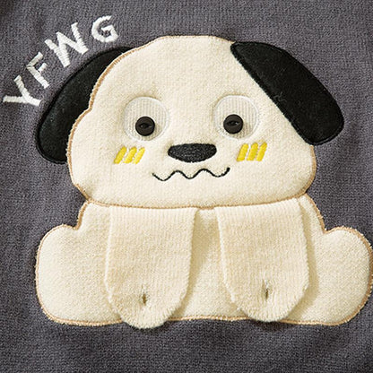 Loose Shy Dog Printed Sweater
