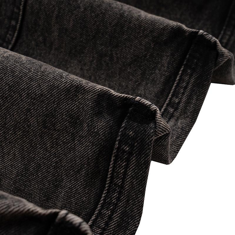 Loose Pleated Straight-fit Jeans