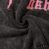 Spider Web Graphic Ripped Sweater
