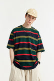Loose Striped Contrast T-shirt