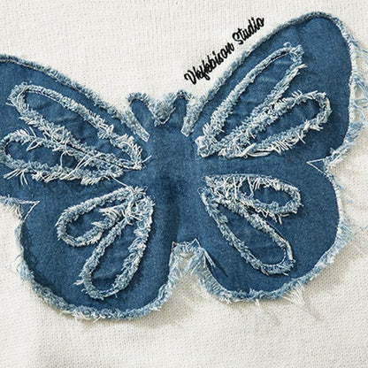 Butterfly Embroidery Loose Sweater