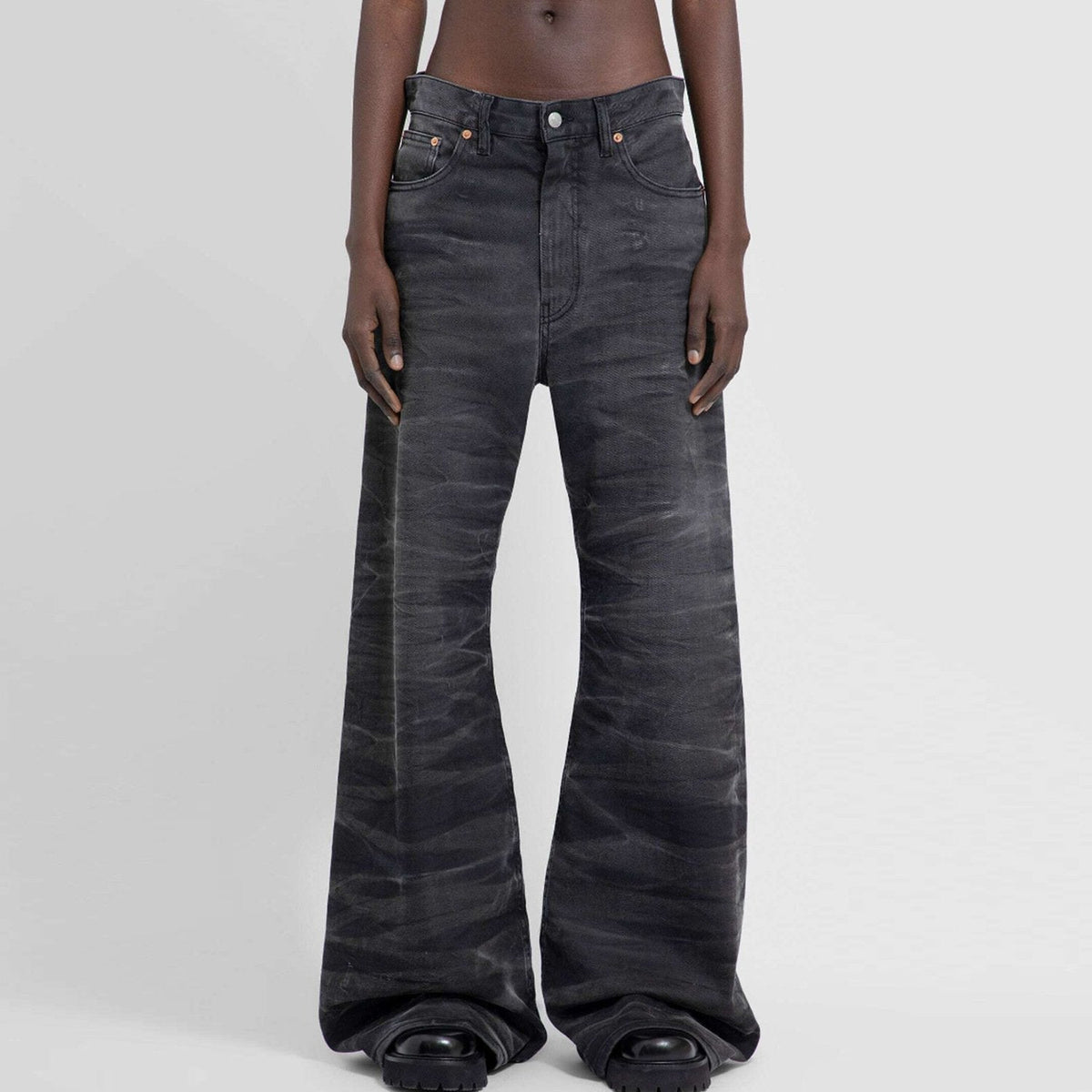 Wide-Leg Zebra Jeans
