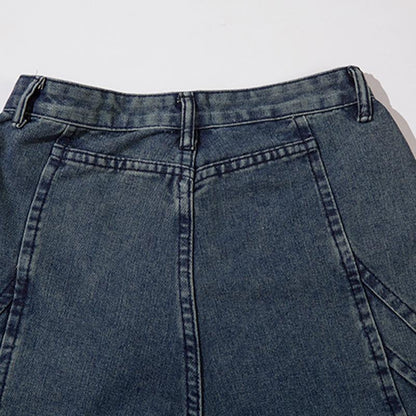 Washed Flared Denim Jeans