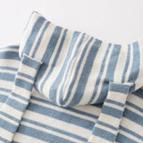 Loose Striped Zip-up Hooded Sweater