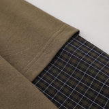 Oversized Plaid Patchwork Long Sleeve T-shirt