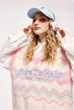 Y2k Fuzzy Star Twinkle Knitted Vest