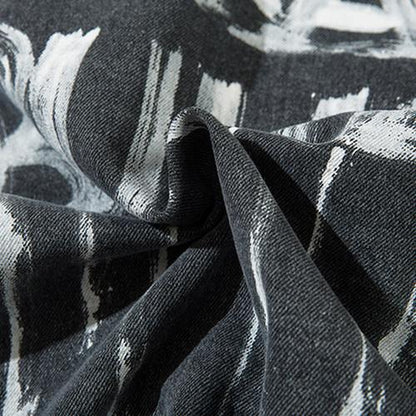 "Bullet" Letter print Washed Jacket