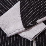 Patchwork Zip-up Stand Sweater