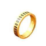 Retro Etched Sawtooth Ring
