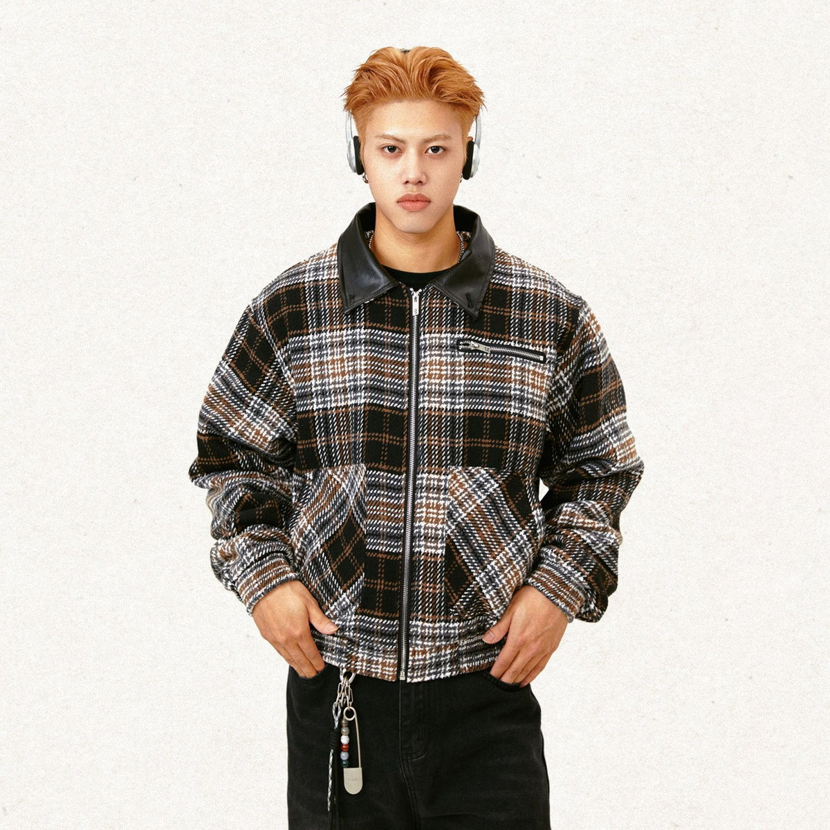 Loose Retro Plaid Striped Jacket
