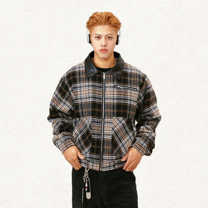 Loose Retro Plaid Striped Jacket