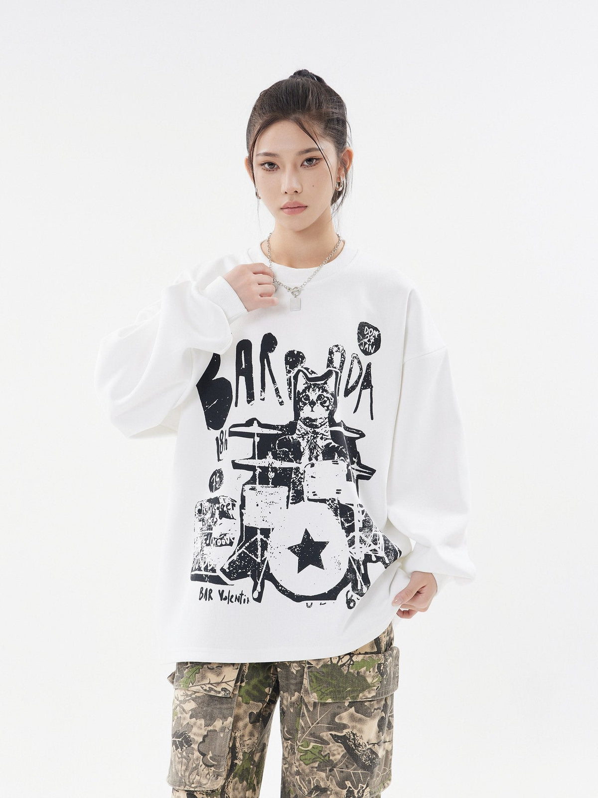 Rockstar Cat Drummer Sweatshirt