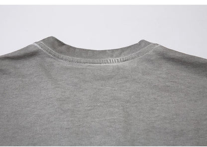 Letter Printed Washed Oversized T-shirt