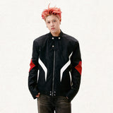 Vanguard Color-Block Leather Jacket