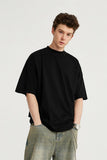 High-neck Respecting Solid Loose T-shirt